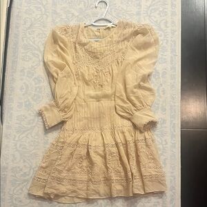 LoveShackFancy Cream Mini Dress